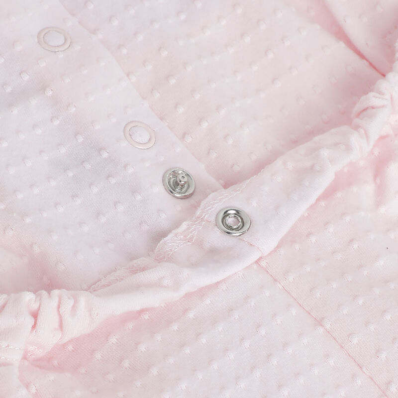 Girls Light Pink Applique Nappy Opening Babysuit image number 3